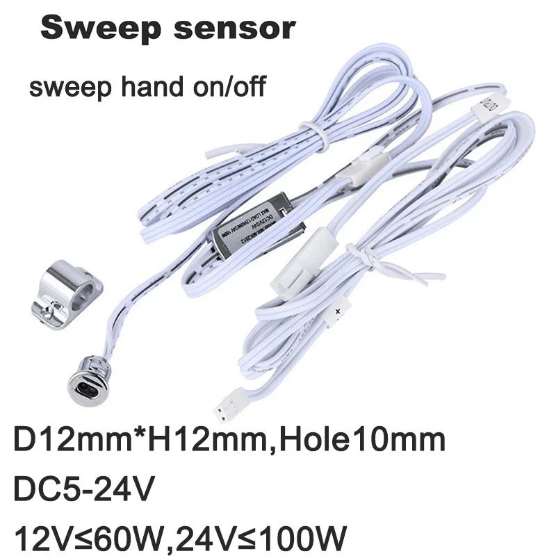 Smart LED Touch Sensor Switch Hand Sweep 5A 12V-24V IR Motion Sensor Closet Cabinet Light Wardrobe Lamp Hand Wave Scan view 5