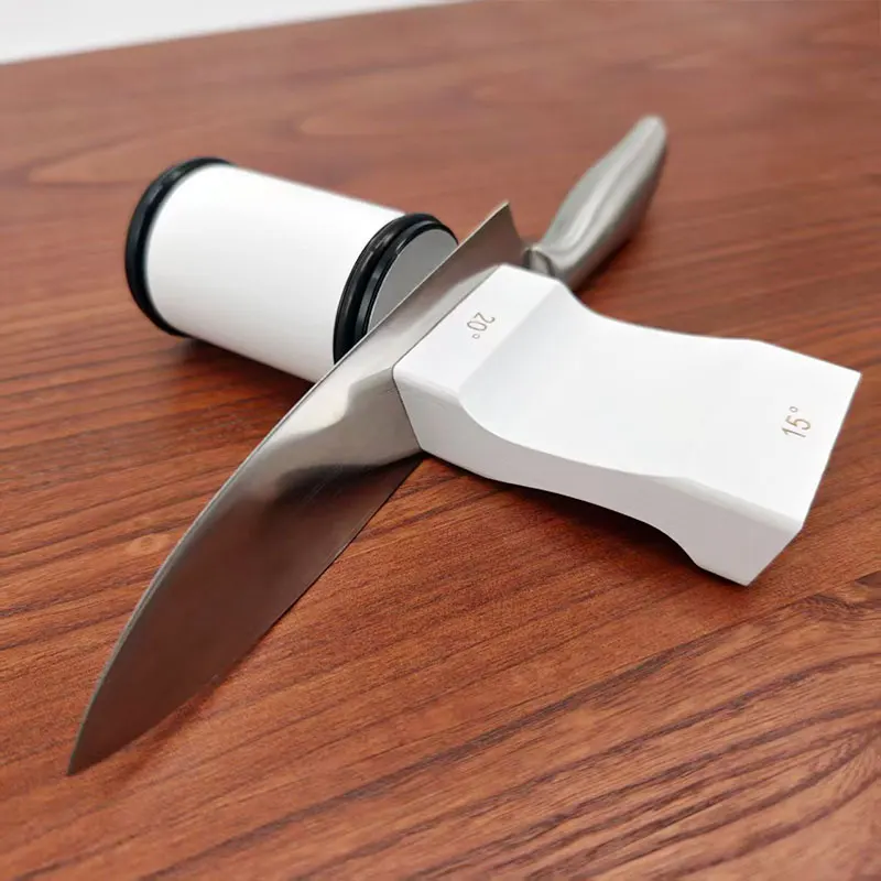 

New Rolling Knife Sharpener Two Angle 15/20 Anti-slip Wooden Base Magnetic Suction Knives Sharpeners Tool Diamond Stone