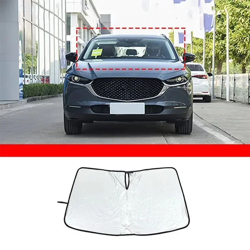 

For Mazda CX30 2022-2024 Silver Tape Car Front Windshield Anti-UV Sun Protection Mat Interior Car Accessories