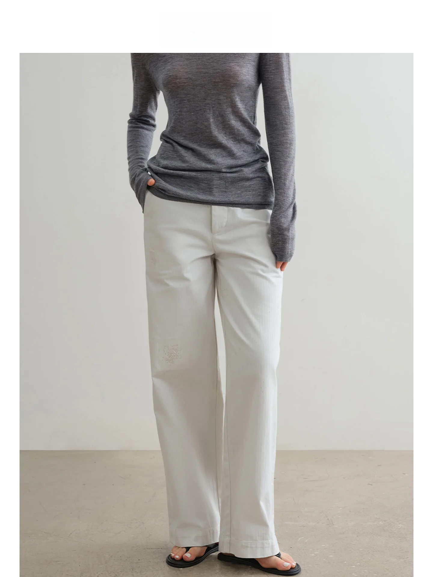 

Джинсы Mincollection женские повседневные прямого кроя, винтажные, из хлопкового денима, однотонные, с застежкой-молнией на талии