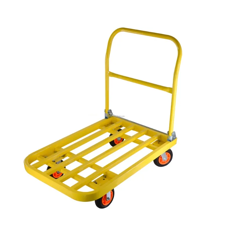 Trolley Manufactory 300kg Iron Handcart Color Customizable Heavy Duty Industrial Trolley Iron Foldable Platform Hand Truck