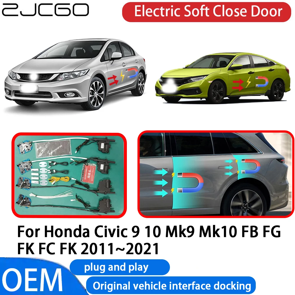 

for Honda Civic 9 10 Mk9 Mk10 FB FG FK FC FK 2011-2021 Car Automatic Electric Soft Close Door Closer System OEM Plug and Play