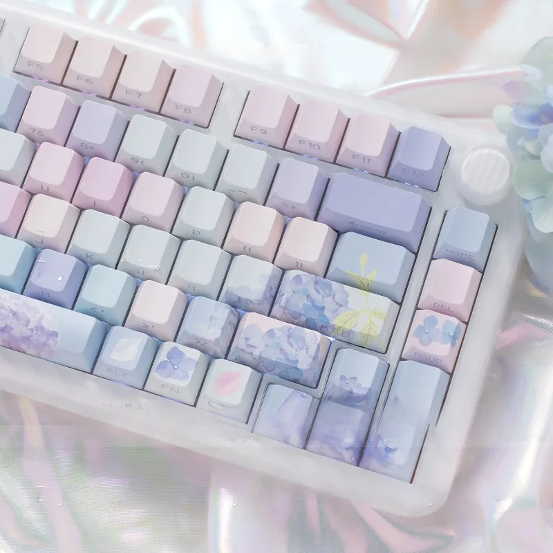 Imagem -03 - Mifuny Endless Summer Theme Keycaps Lado Gravado Pbt Transparente Cherry Profill Keycap Acessórios de Teclado Mecânico 130 Chaves