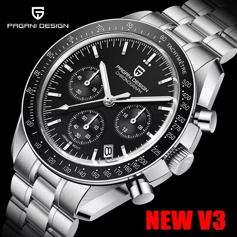 PAGANI DESIGN Men's Watches Top brand Luxury Men Quartz Wrist Watch Automatic Date Speed Great Master Chronograph Reloj Hombre