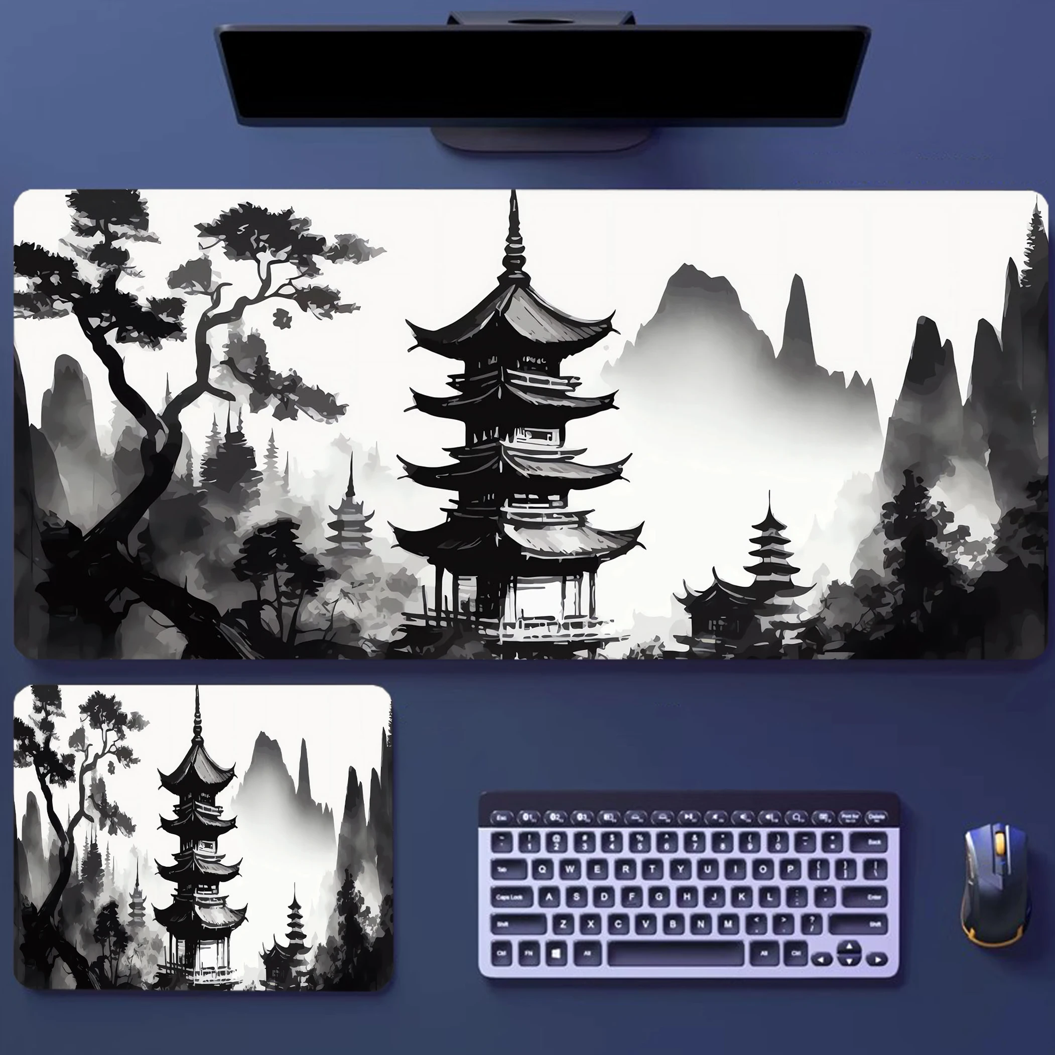 Art Mouse Pad Mountain Serenity Japan Art Large Gaming Mousepad Gamer Keyboard Rubber Mouse Mats Office Computer Laptop Desk Mat