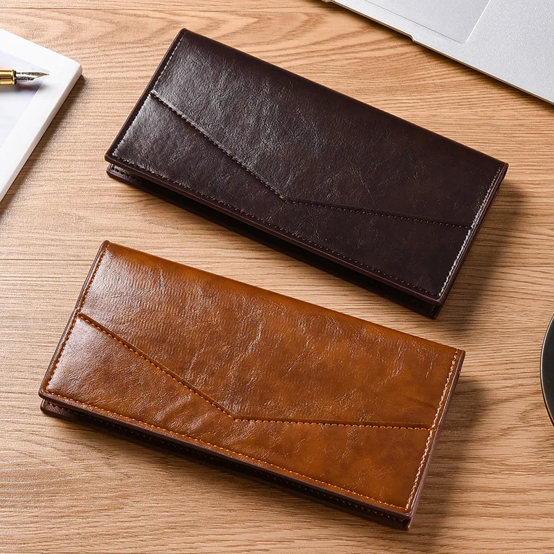 

PU Leather Men's Long Business-Style Wallet Multiple Card Slots Credit Card Holder Driver's License Holder Fashion Purse