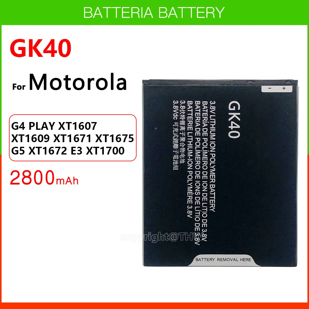 

100% оригинальный аккумулятор GK40 2800 мАч G4Play для Motorola Moto G4 Play E4 XT1766 XT1607 XT1609 XT1600 MOT1609BAT SNN5976A GK 40