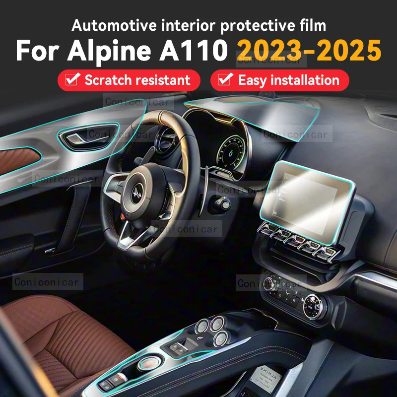 For Alpine A110 2023 2024 2025 Car Panel Film Dashboard Protective Sticker Interior Anti-Scratch Film Accessories
