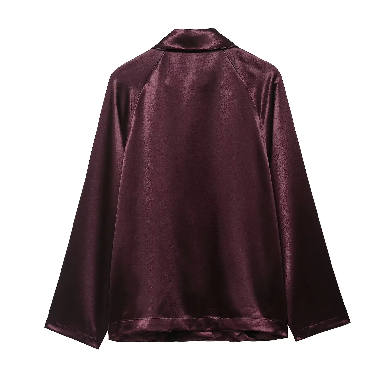 NINE ZA femmes soie Satin Texture couleur Vintage ample irt Jaet vêtements d'extérieur 884025 européen Sle Collection d'été