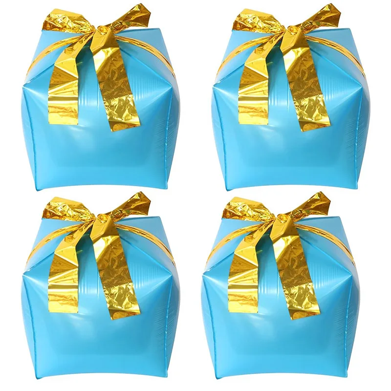 4pcs 22Inch Red Green Christmas Gift Boxes Foil Balloons Xmas Decoration Party Favor Christmas Decoration Present Air Globos