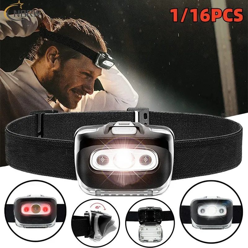 

LED HeadLamp Outdoor IPX4 Waterproof Flashlight Headlamps with Red Light 7 Modes Lighting Adjustable Headband forAdults Kids