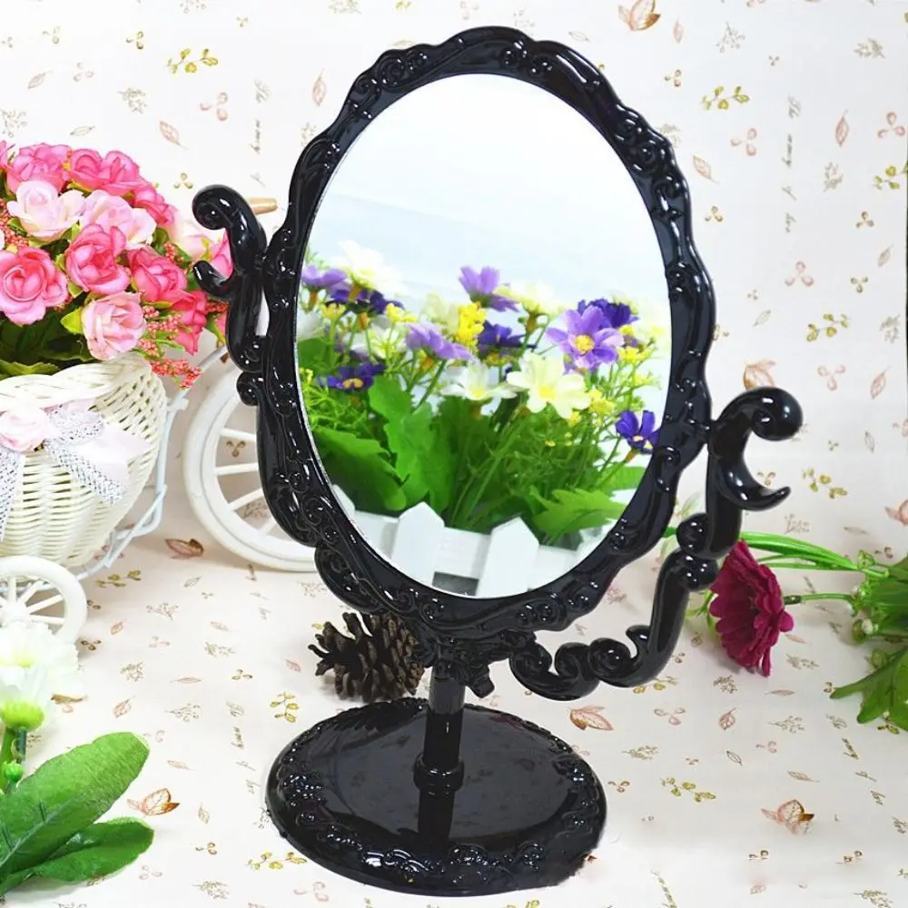 High Definition Black Butterfly Dressing Mirror European Style Rotatable Rotation Makeup Mirror Rose Stand Desktop Makeup Mirror