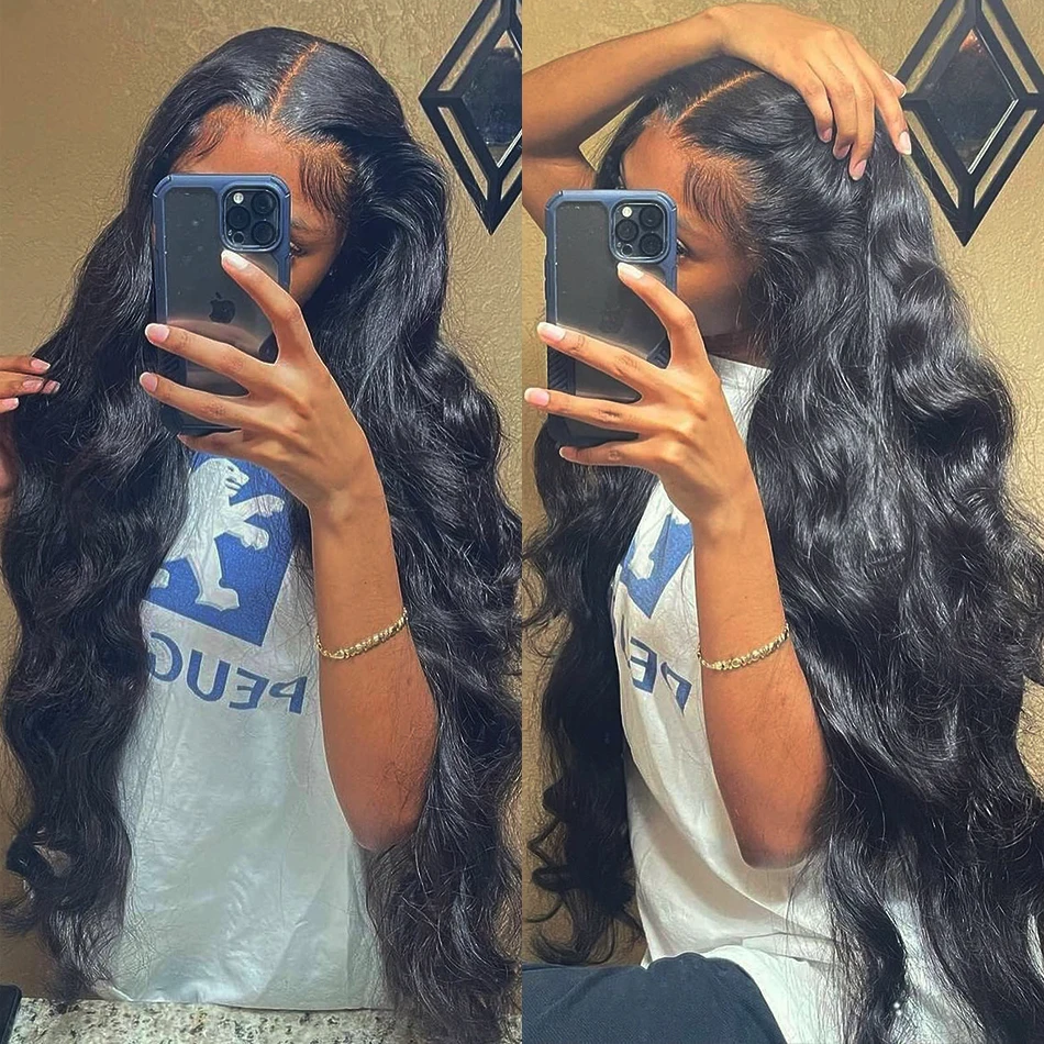 Brazilian Body Wave Lace Front Wig para Mulheres, Remy Cabelo Humano, Pré Arrancadas, 13x4, 4x4, 30"