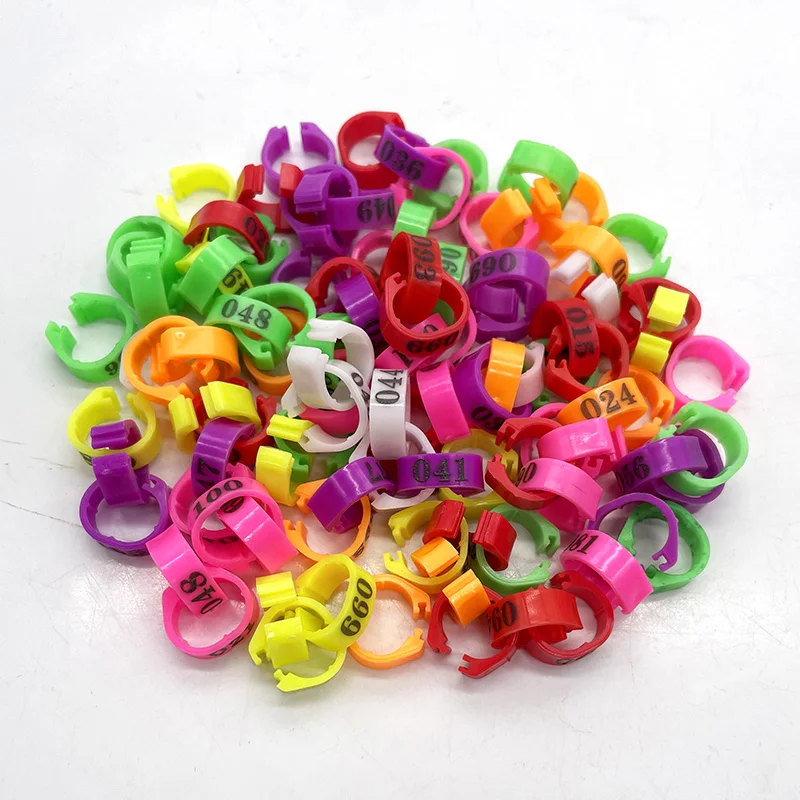 10Pcs/Set 8mm Inner Diameter Bird Leg Rings Plastic Clip Foot Bands Poultry Dove Pigeon Parrot Identification Ring Farming