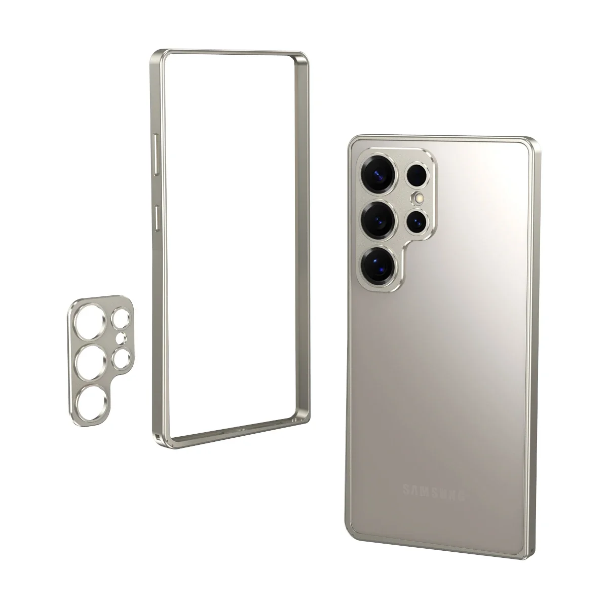 Aluminiumlegierung Rahmen Stoßstange Handyhülle für Samsung Galaxy S23 S25 Ultra S24 Plus S25Ultra S25+ Legierung Metall Objektivschutzabdeckung
