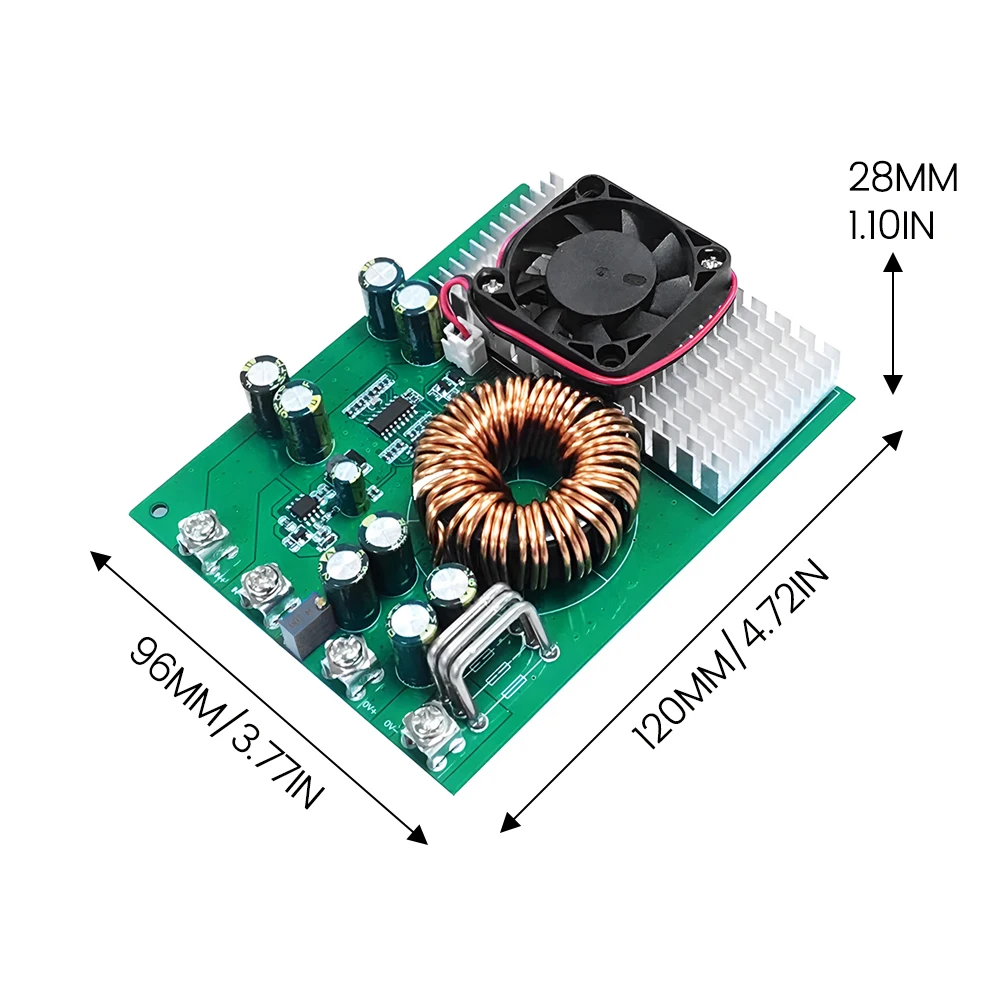 1000W 50A Abwärts modul DC 25V-90V bis DC 2,5 V-50V Buck Wandler Weitspannungs-Stabilisator Netzteil mit Gehäuse – Detail 8
