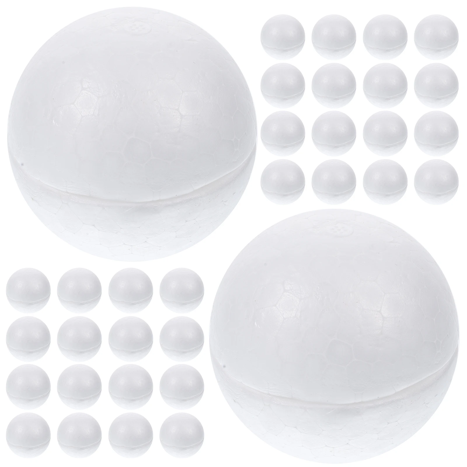 

30 Pcs Foam Balls White Hemisphere Half Round Craft Project Children Activities Christmas Decoration DIY Painting