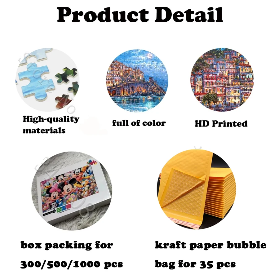 Disney Mickey Minnie Mouse Jigsaw Puzzles 300/500/1000 Pieces Learning Educational Interesting Wooden Toys for Children
