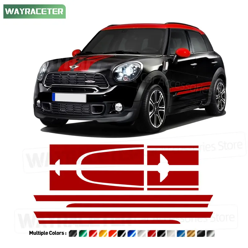 

John Cooper Works Carbon Fiber Vinyl Decal Body Car Sticker For MINI Countryman 2010 R60 JCW 2011 2012 2013 2014 Accessories