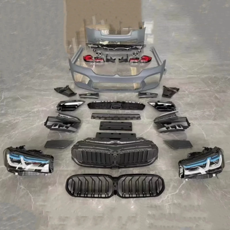 

Для BMW 5 серии G30 G38 18-20 модифицированный до 21-23 M5 MT стиль передний задний бампер фары боковые юбки комплект кузова автомобиля