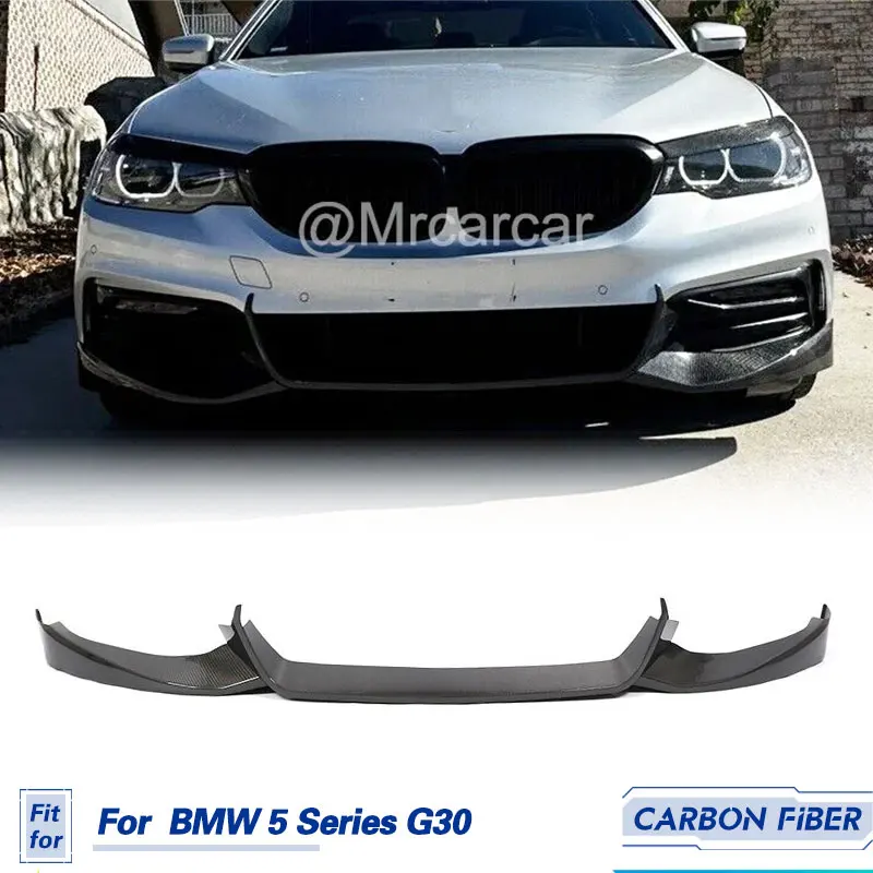 

Car Front Bumper Lip Spoiler Carbon Fiber for BMW 5 Series G30 530i 540i Sedan 4-Door 2017 2018 Front Lip Chin Apron Body Kits