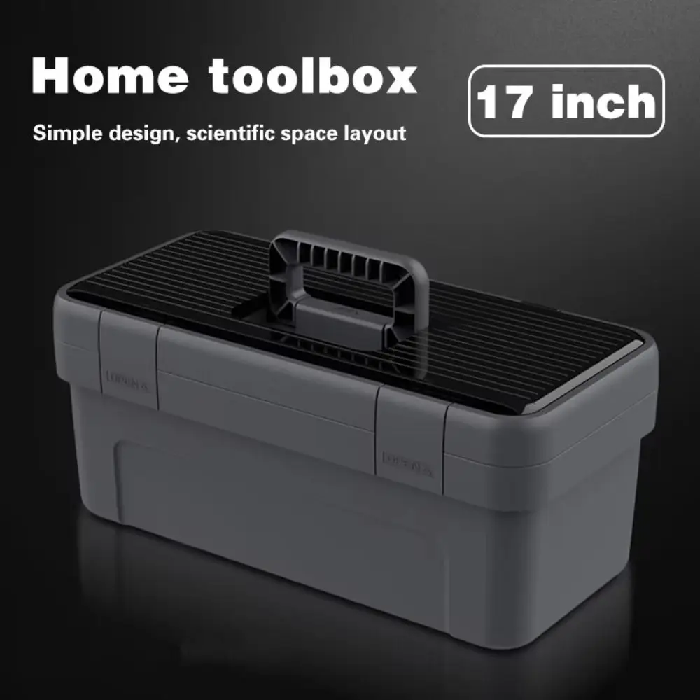 Multi-Functional 17inch Tool Storage Box Large Capacity Heavy Duty Household Tool Case Waterproof Thickened Tool Organizer Car