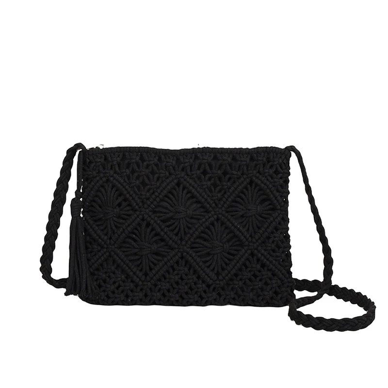 Mode Woven Aushöhlen Schulter Taschen Stroh Sommer Umhängetasche Strand Reise Handtasche Weiblichen Beutel Frauen Messenger Taschen 2024 – Detail 27