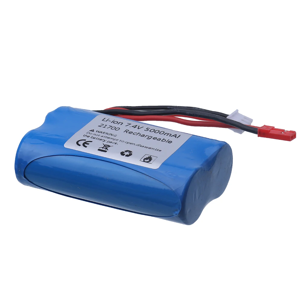 (Enchufe JST) batería de iones de litio de 7,4 V 5000mAh para Control remoto, coches de carreras todoterreno, camiones, piezas de juguetes, batería de 7,4 V para helicóptero RC