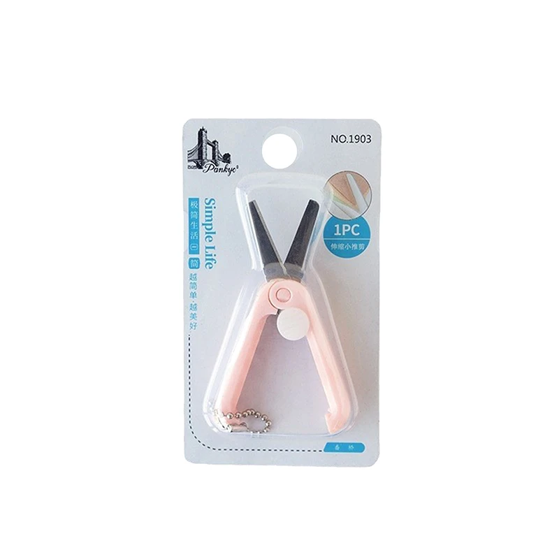 Creative Mini Portable Scissor Pendant Morandi Retractable Folding Simple Paper-Cutting Art Tools Office School Supplies