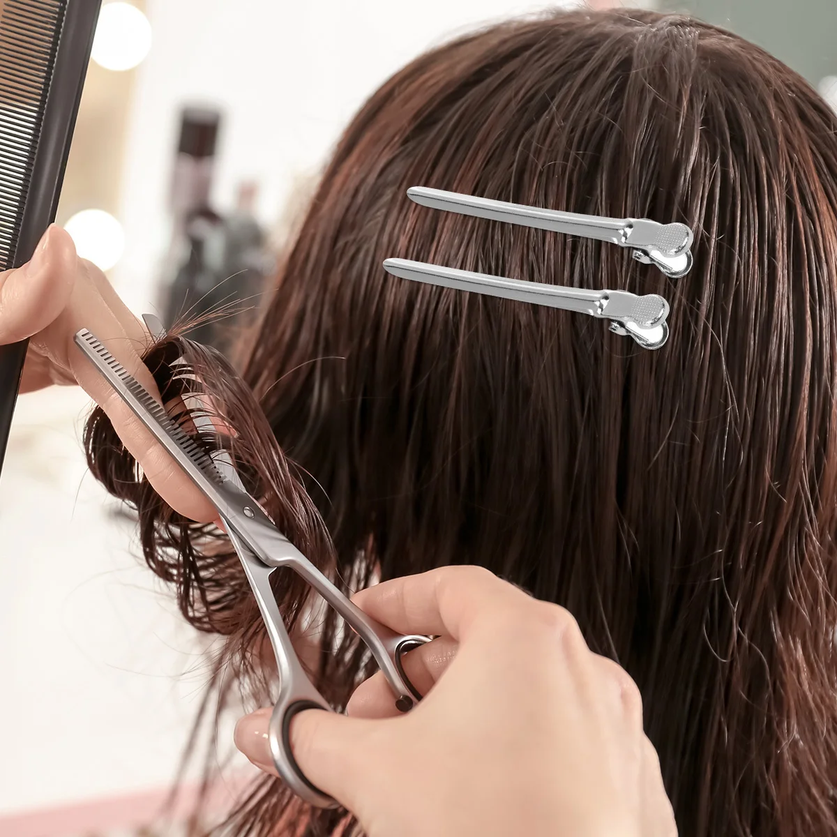 

12Pcs Durable Stainless Steel Hair Pins Lightweight Compact Hairdressing Clips for Professional Use Gift Tight Clips