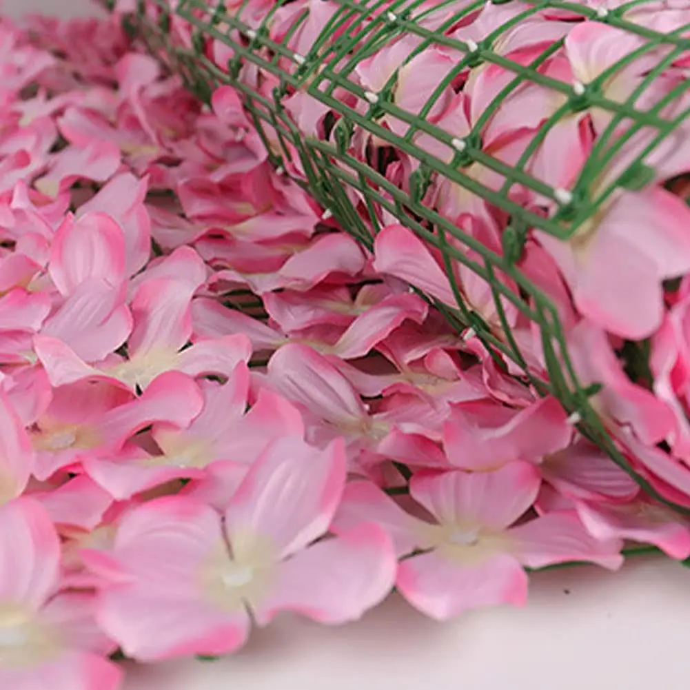 Artificial Flower Wall Panels 2x0.5m Flower Garden Fence Floral Hedge Wall Panels for Wedding Backdrop Garden Balcony Decor