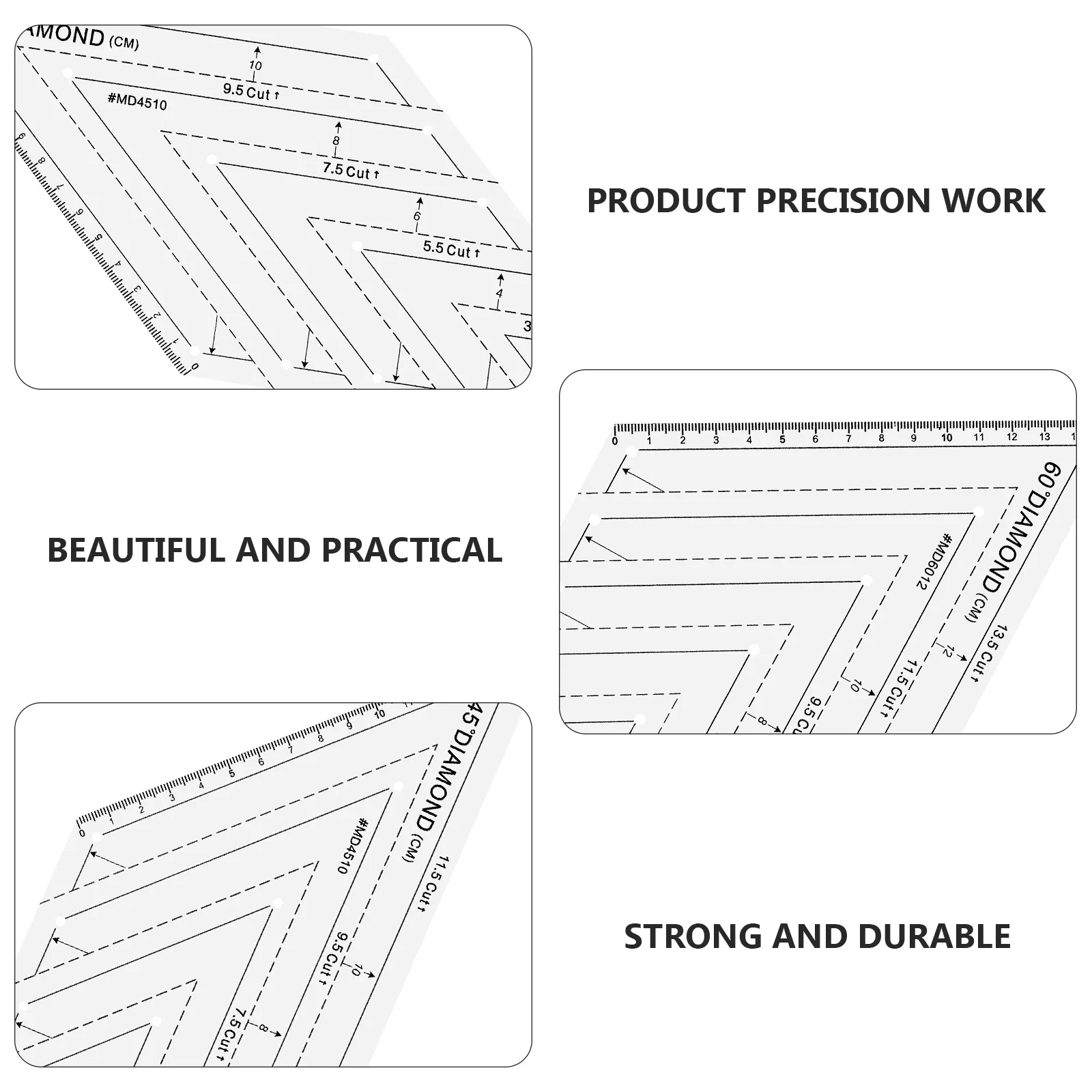 2 قطعة مسطرة قياس بلاستيكية قوية مريحة وموثوقة للترقيع والحرف اليدوية القماشية بدقة ممتازة #1
