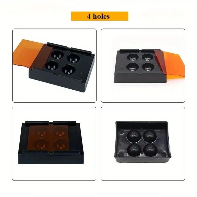 4/8/19Holes Dentistry Shading Light Box Composite Resin Mixing Well Dental Palette with Cover Resin Shading Box
