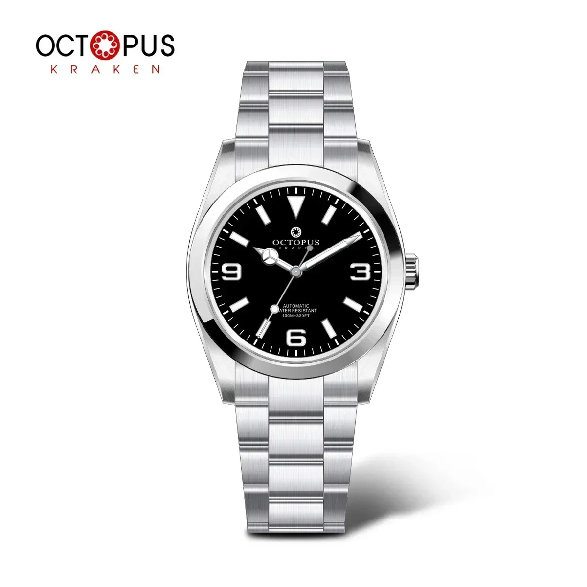 Octopus Kraken Men\'s Automatic Mechanical Watch PT5000 Exploration 36mm Stainless Steel Waterproof 10Bar Sapphire Luminous BWG-9