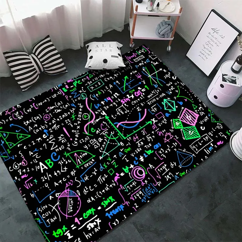 15 Sizes Science Maths Formula Education Rug Carpet for Children Room Babay Crawling Mat Bedroom Classroom Non-Slip Floor Mat