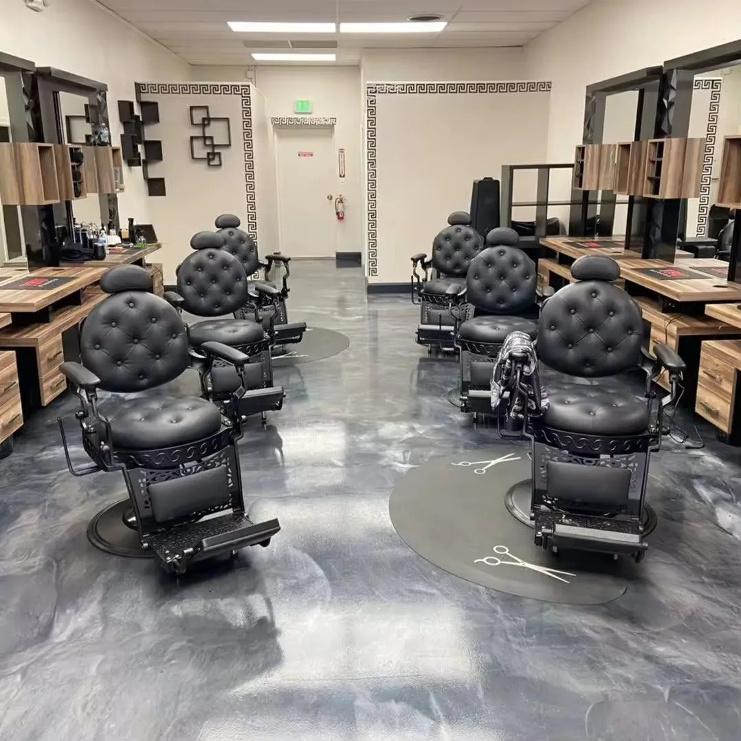 

Парикмахерское кресло в скандинавском стиле, роскошное оборудование для салонов красоты, усиленное, откидное, винтажное кресло для барбершопа