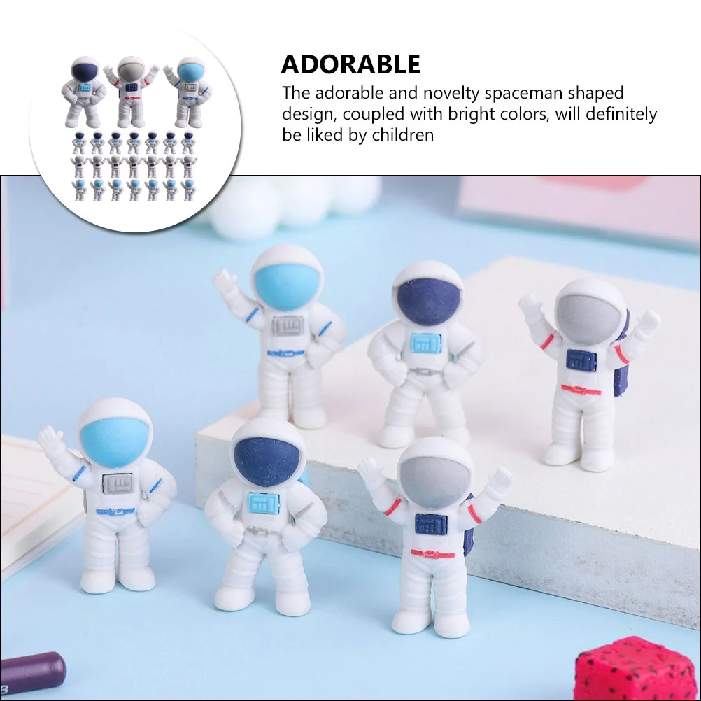 24 Pcs Small Painting Erasers Astronaut Gift Mini for Classroom Pencil Tiny