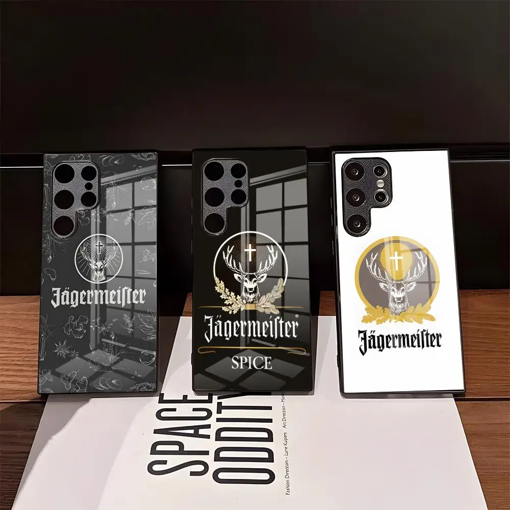 Heiße J-Jägermeister Handyhülle für Samsung S26 Ultra S25 Edge Ultra S23 S22 S21 Ultra Plus S24 FE A57 A37 Glasabdeckung