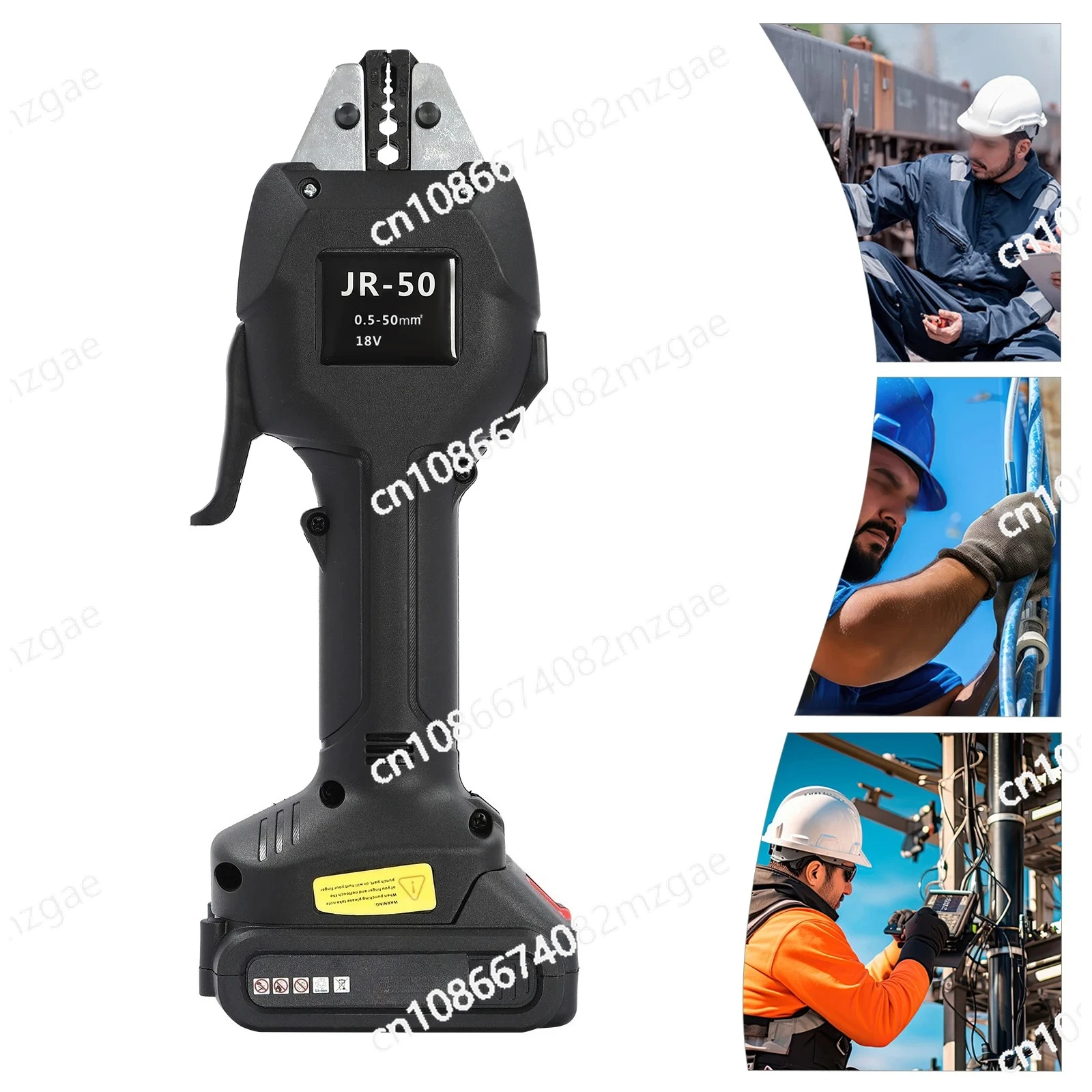 Black Alloy Steel Electric Crimping Pliers,Terminal Crimping Tool Battery Powered for Electric Power Industry