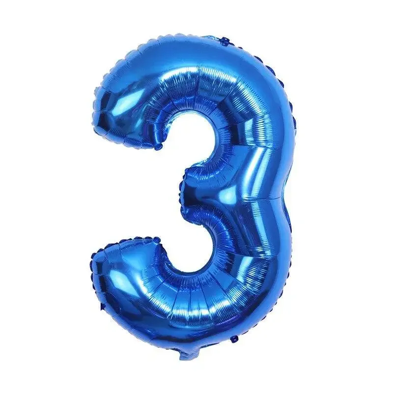 32 inch Blue Number Foil Balloon Digital 0 to 9 Helium Balloons Birthday Party Decoration Inflatble Air Ballon Wedding Supplies