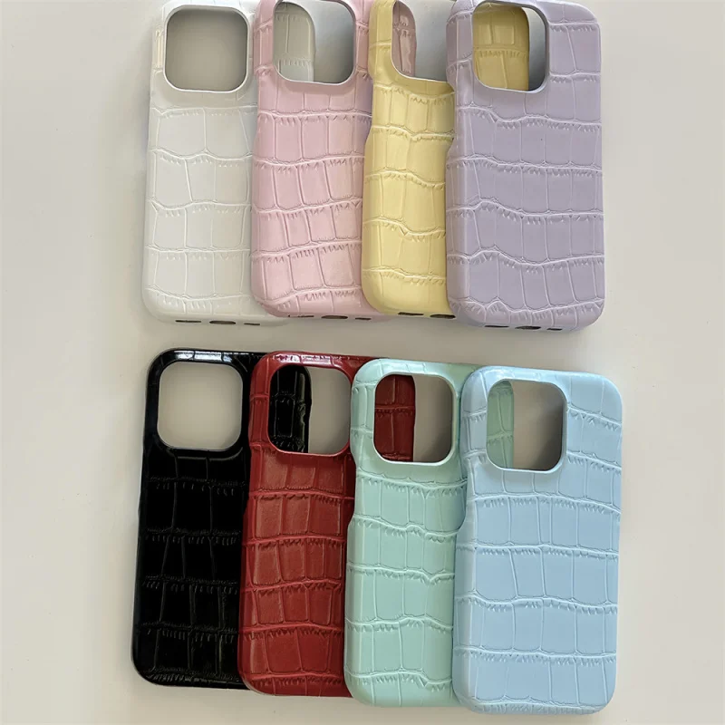 

Niche crocodile leather solid color phone case compatible with Apple17/16/15/14PROMAXMaterial phone shelliPhone13