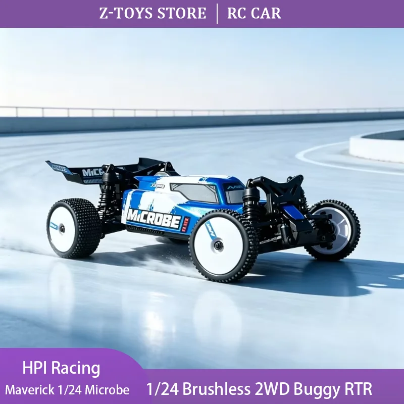 HPI Maverick 1/24 MICROBE Brushless 2WD Off Road Electric RC Car RTRwith Battery and Charger Hobby Grade Mini Desert Buggy Model