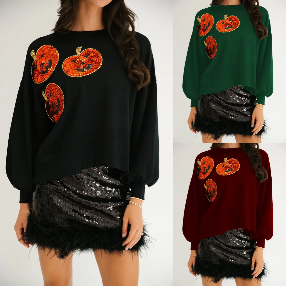 2025 Autumn and Winter New Women's Sequined Hoodie Loose Casual Fashion Versatile Top