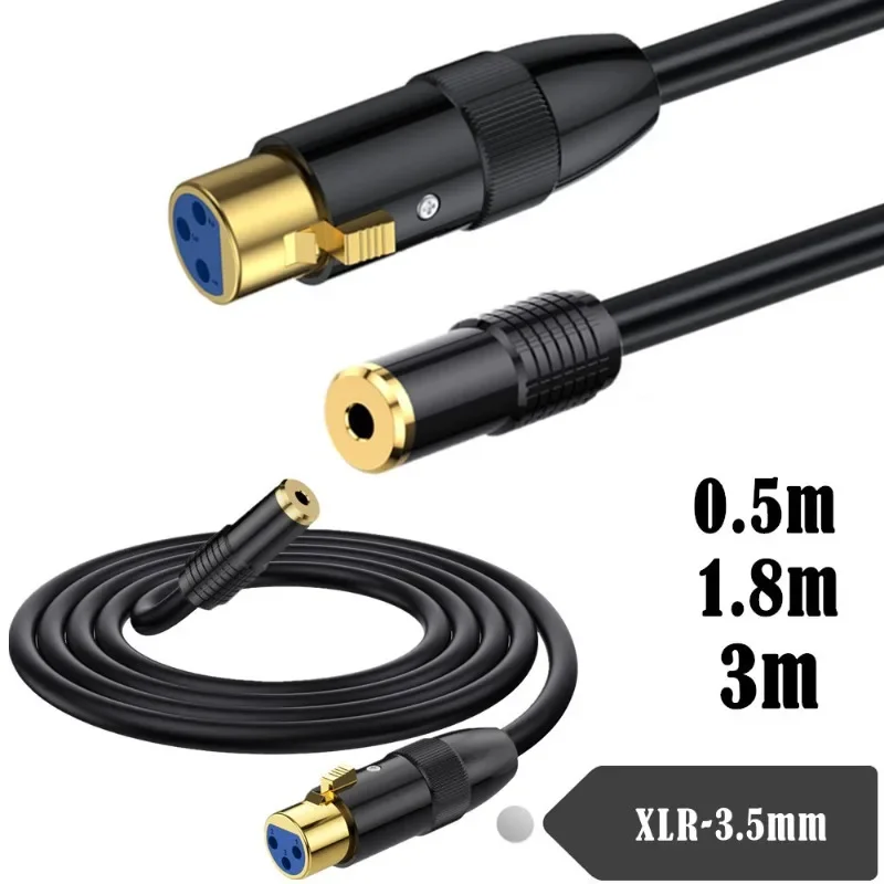 

Pure Copper Metal Shell Gold-plated Head 3.5mm Female To XLR Female Laptop Recorder Mixer Audio Cable