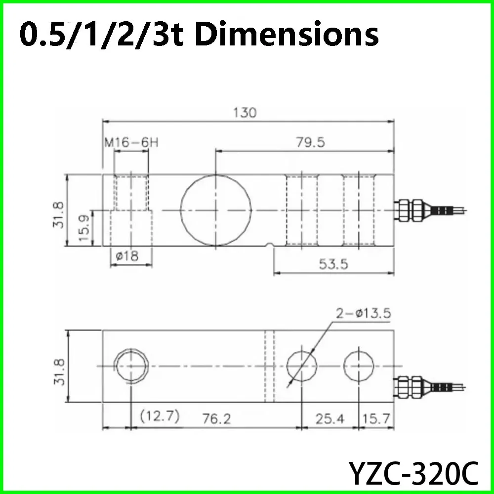 YZC-320C Pressure Sensor Electronic Loadometer  Load Cell 500kg 0.5T 1T 2T 2.5T 3T