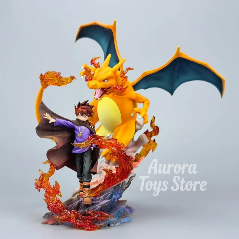 17cm/6,69 Zoll Anime Pokémon Figur Charizard Gary Oak Actionfiguren PVC-Statue Desktop-Ornament Sammlermodell Spielzeug Geschenke