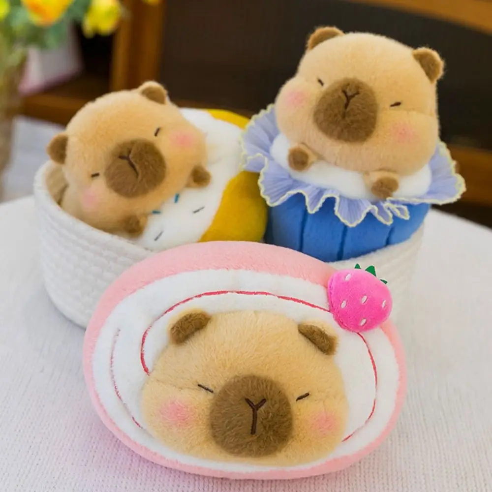 Flauschiges Plüsch-Capybara-Plüschtier, Mini-kreatives Dessert, Capybara-Plüschtier, Cartoon-Tier-Dessert, Capybara-Puppe für Kinder