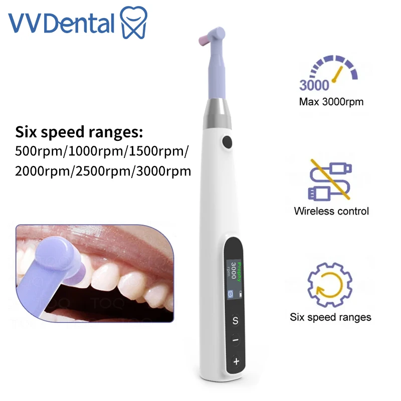 

VVDental Dental Cordless Polishing Wireless Electric Motor With Prophy Angles Machine Dentist Polishing Motor 3000rpm Rechargeab