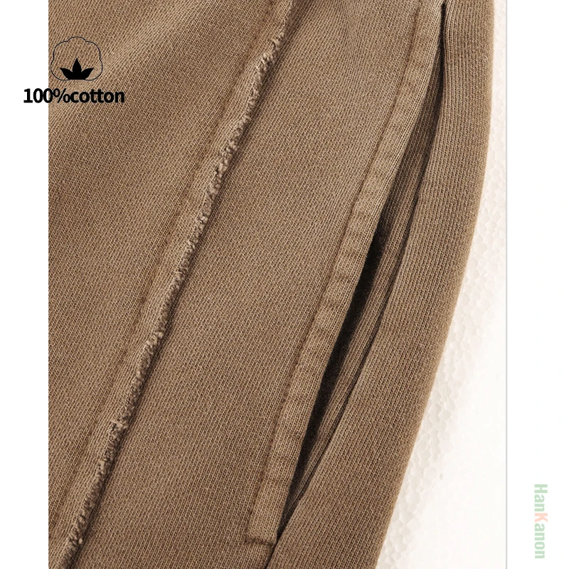 بنطال مستقيم الساق للرجال |   2025 AW وصول جديد مع حاشية متوترة، تصميم بألواح، تأثير متعثر ومغسول للجنسين