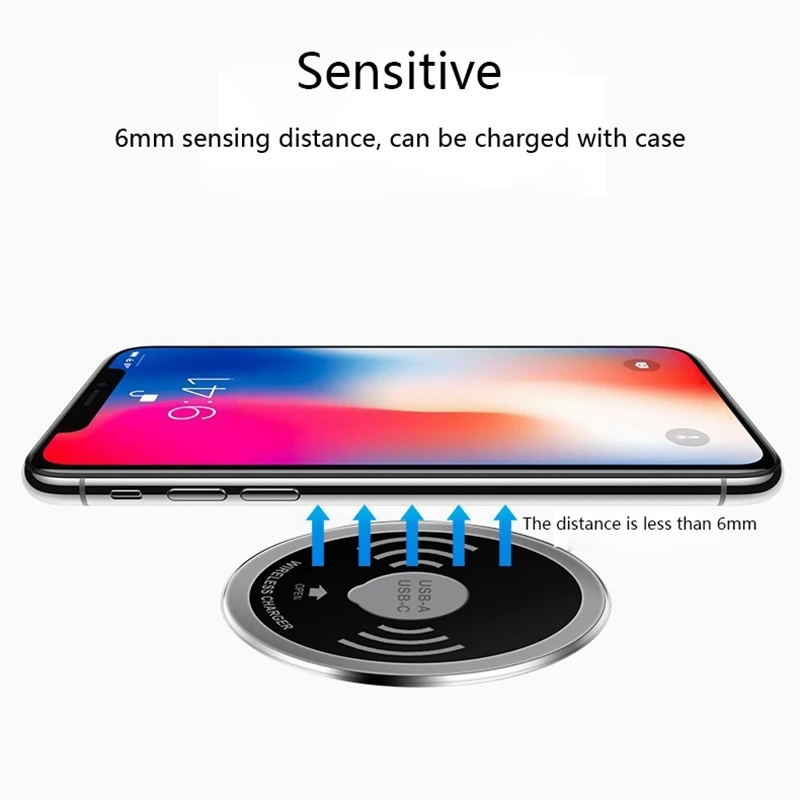 AT29-Built In Desktop Device Qi Fast Wireless 15W Quick 3.0 Embedded Caricabatter Type-C Chargeur